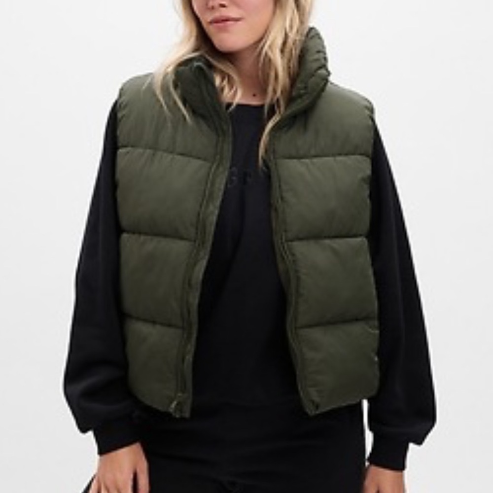 Olive Green Puffer Vest